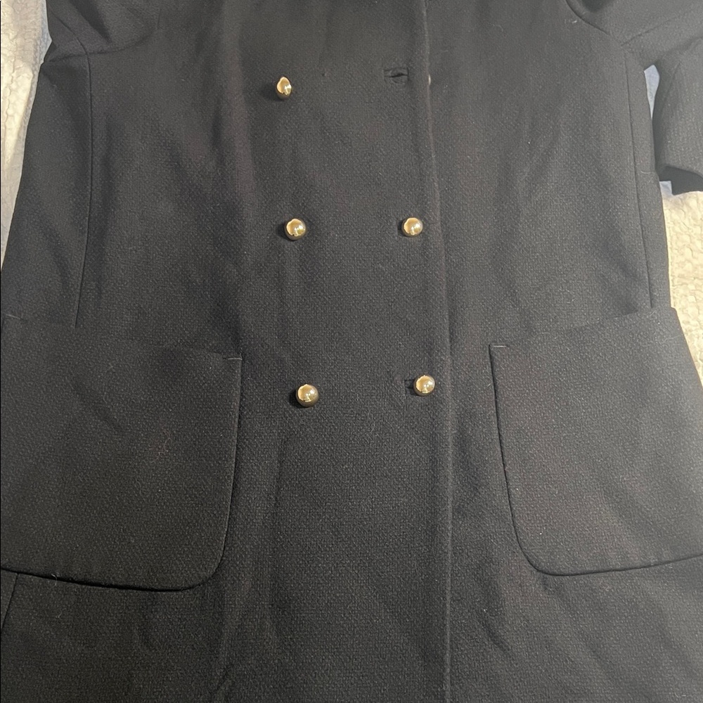 Mango pea coat wool blend Black Double-Breasted size M - Picture 8 of 14